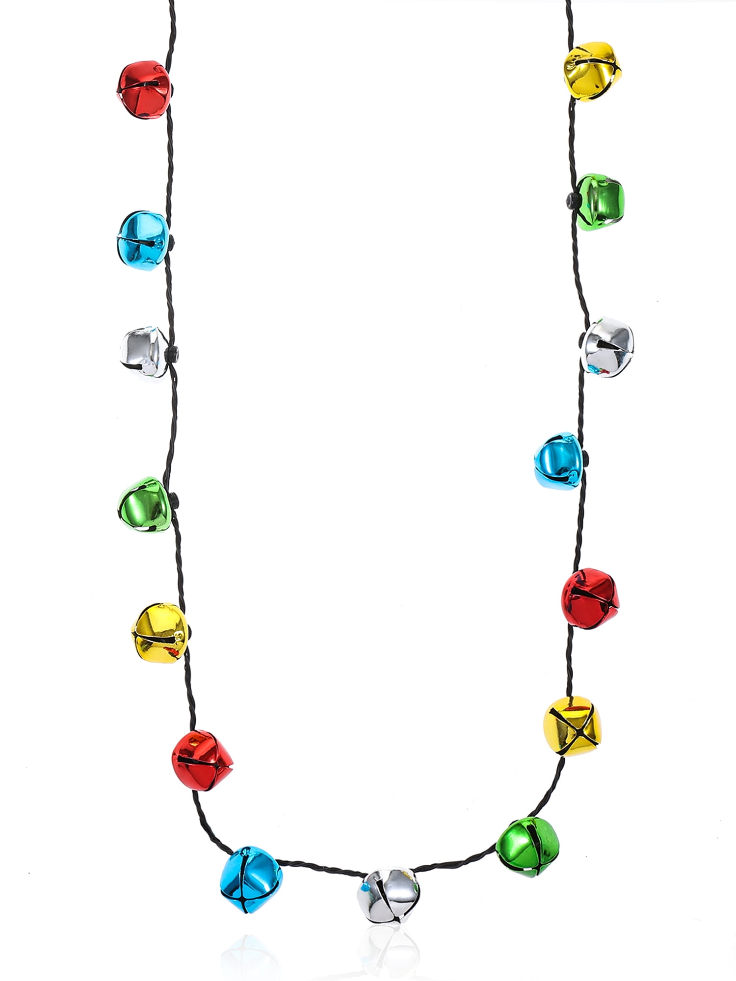 Holiday Time Multicolored Light Up Jingle Bell Necklace Adults Men and Women 36 Length Walmart