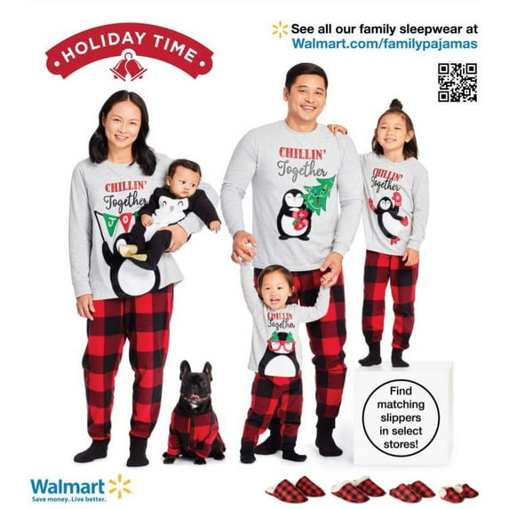 Holiday Time Pet Matching Family Penguin Pajamas, 1-Piece, Sizes XS-2XL