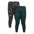 thumbnail image 1 of Christmas Women’s Plus Size Leggings from Holiday Time, 2-Pack, Sizes 0X-5X, 1 of 7