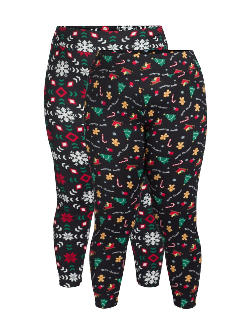 Christmas Women's Plus Size Leggings from Holiday Time, 2-Pack