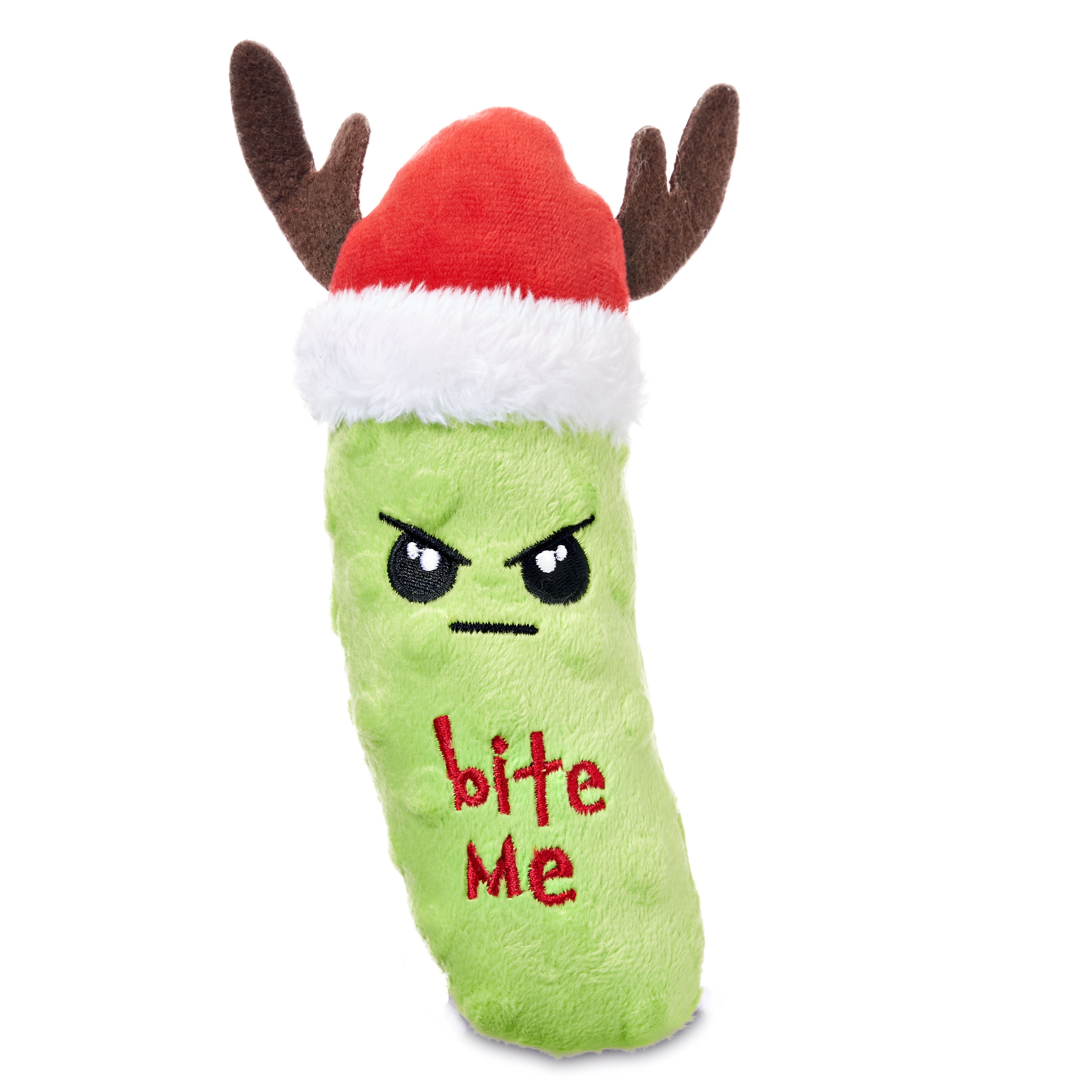 Holiday Time Plush Pickle Dog Toy Bite Me Green