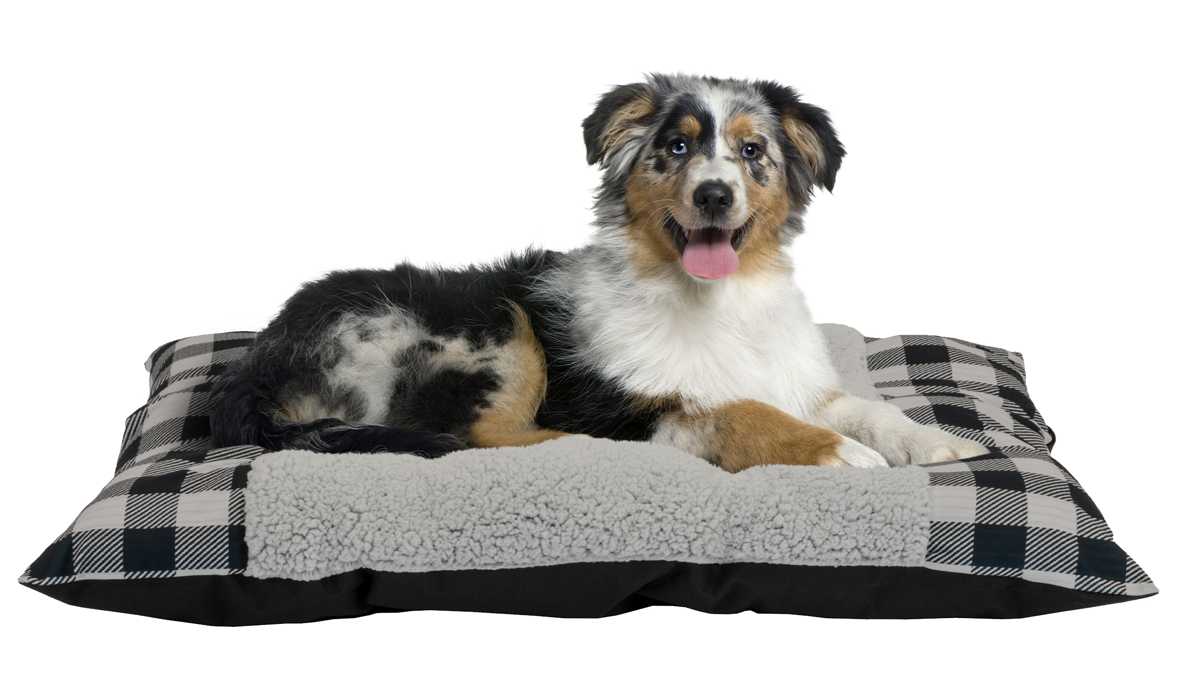 Holiday Time Plush Plaid Pet Bed, Gray, 27"L x 36"W x 3"H - image 1 of 3