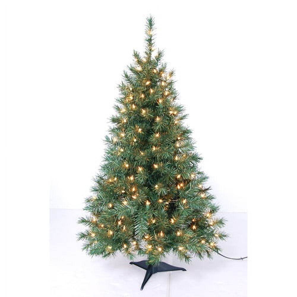 Holiday Time Pre-Lit 4' Indiana Green Artificial Christmas Tree, Clear ...