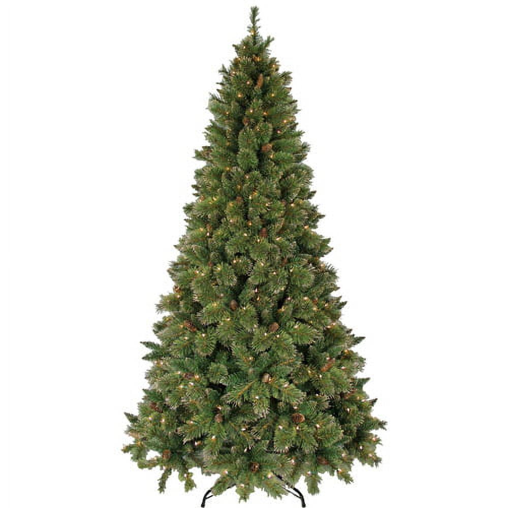 Holiday Time PreLit 7.5' Gold Glitter Artificial Christmas Tree, Clear