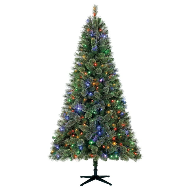 Holiday Time Pre-Lit 7.5' Liberty Pine Artificial Christmas Tree, Color Changing-Lights