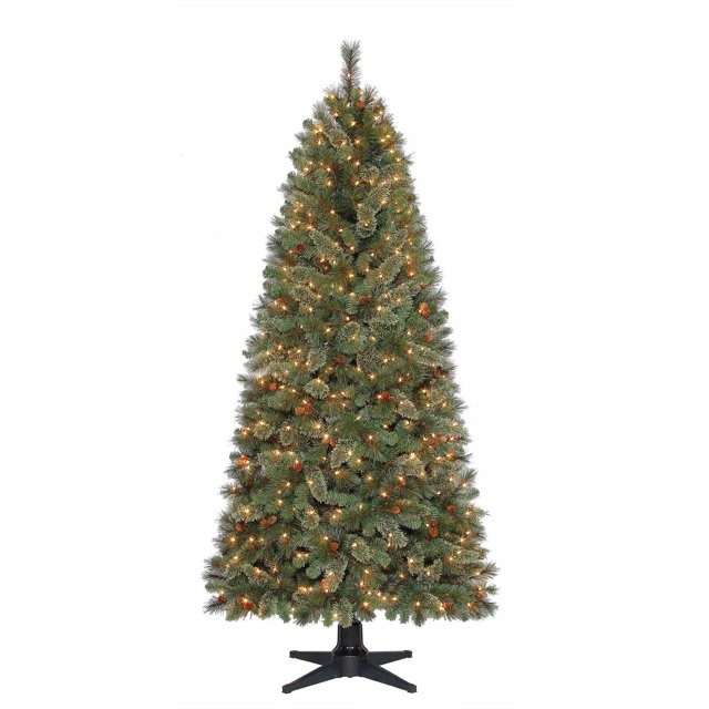 Holiday Time PreLit 7' Brookfield Christmas Tree, Green, Clear Lights