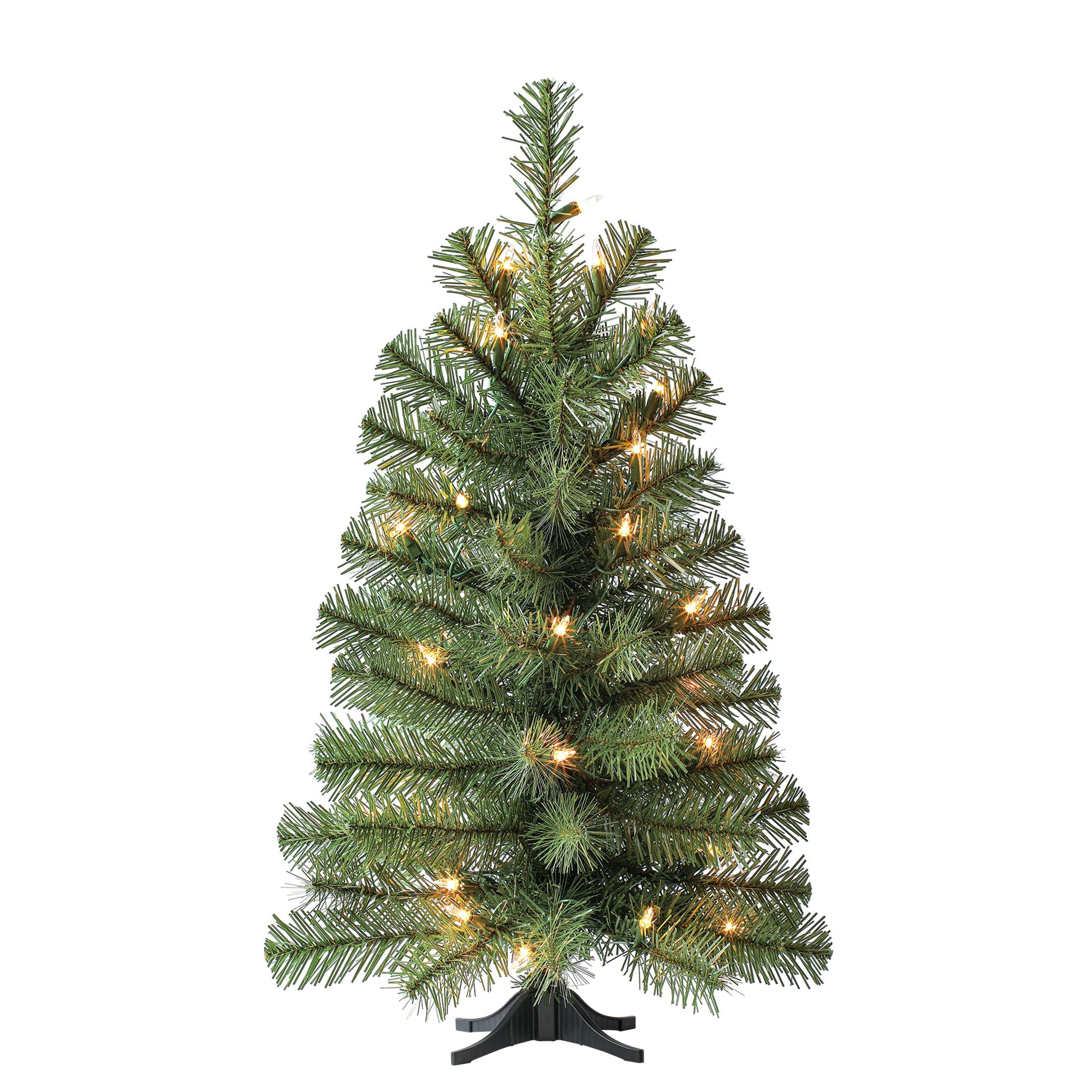 Holiday Time Pre-Lit Noble Green Spruce Artificial Christmas Tree, Clear Incandescent Lights, 24" - image 1 of 6