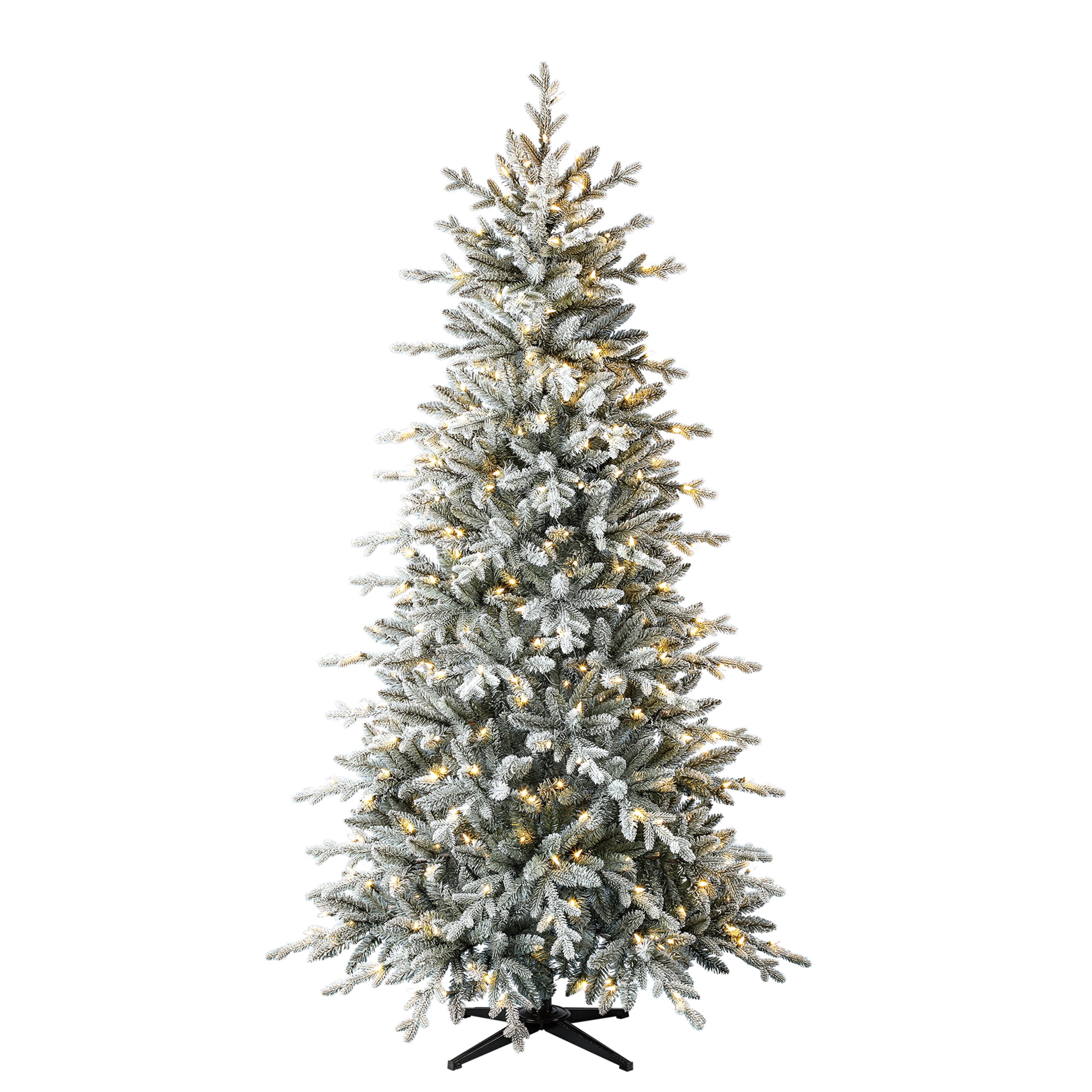 Holiday Time Prelit 350 LED Clear Lights, Hamilton Flocking Index Pine ...