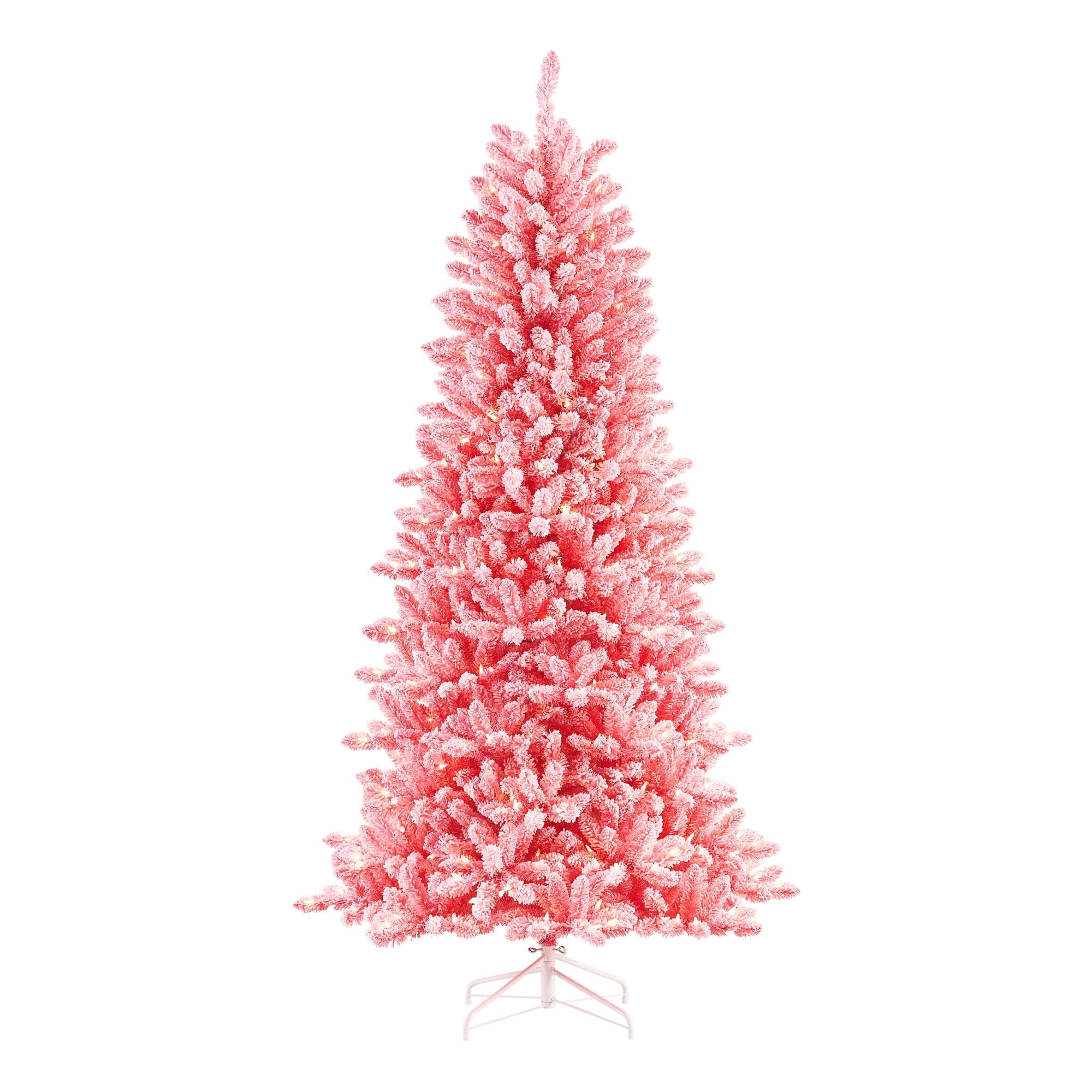 Holiday Time Prelit LED 350 Clear Lights Snowy Pink Fir Artificial Christmas Tree, 7.5