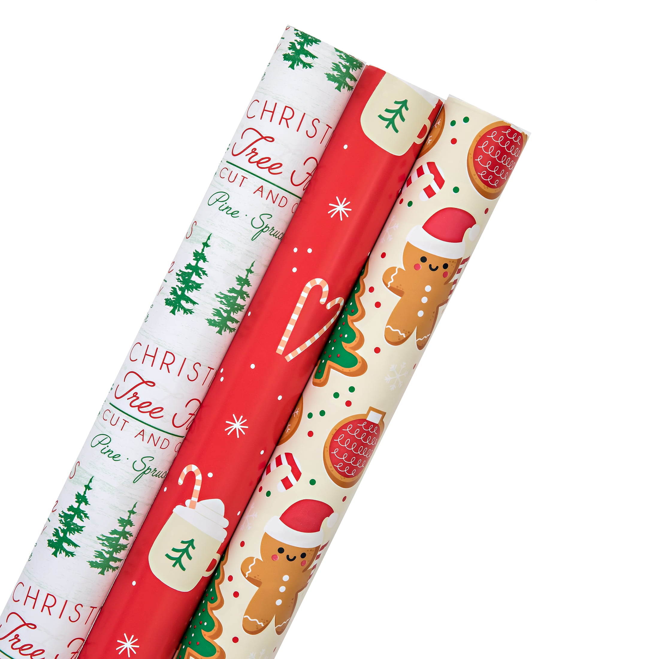 Holiday Time Premium Scented Gift Wrapping Paper, 3 Rolls, Peppermint,  Gingerbread, and Christmas Tree Scented Gift Wrapping Paper