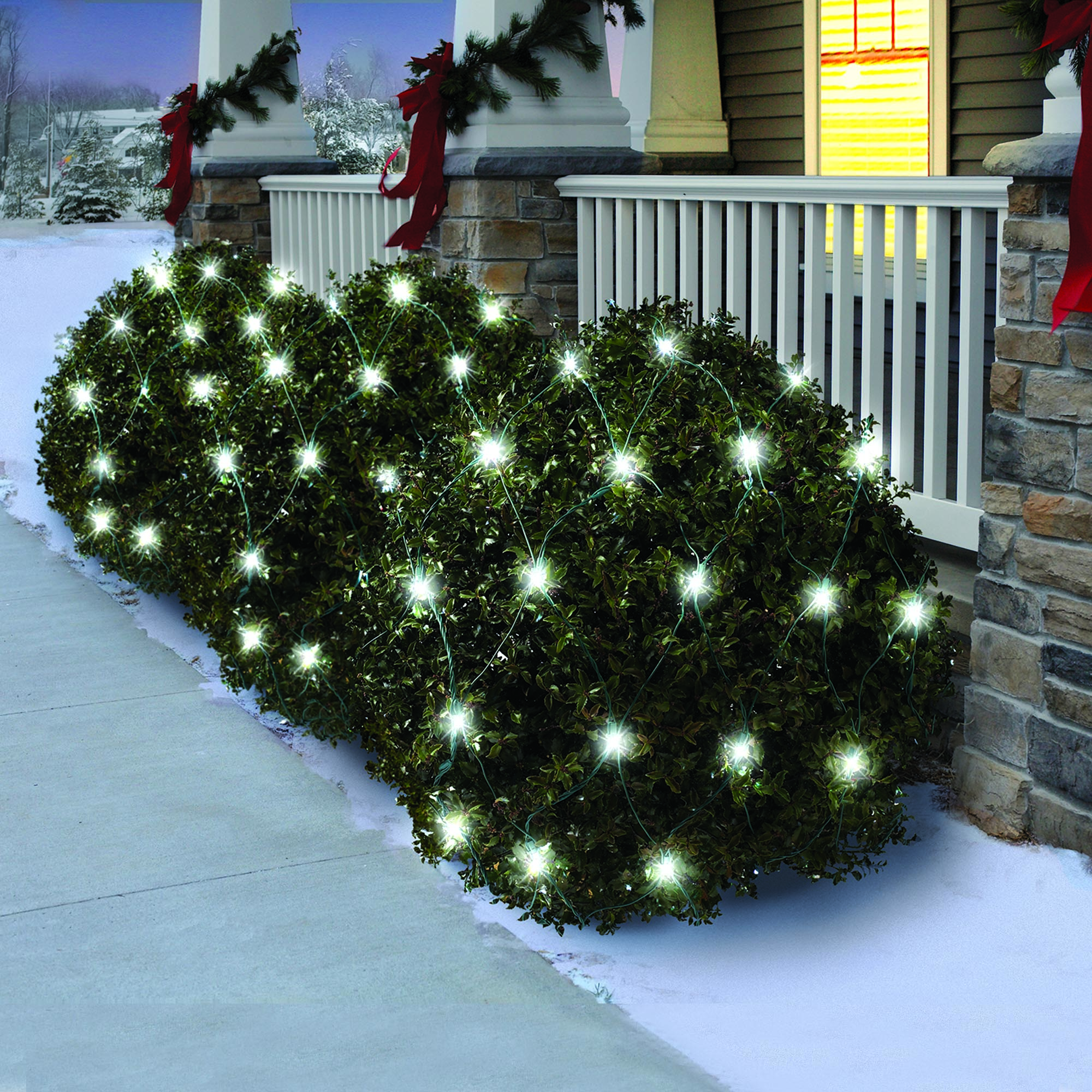Holiday Time Random Twinkle LED Net Light Set Green Wire Cool White