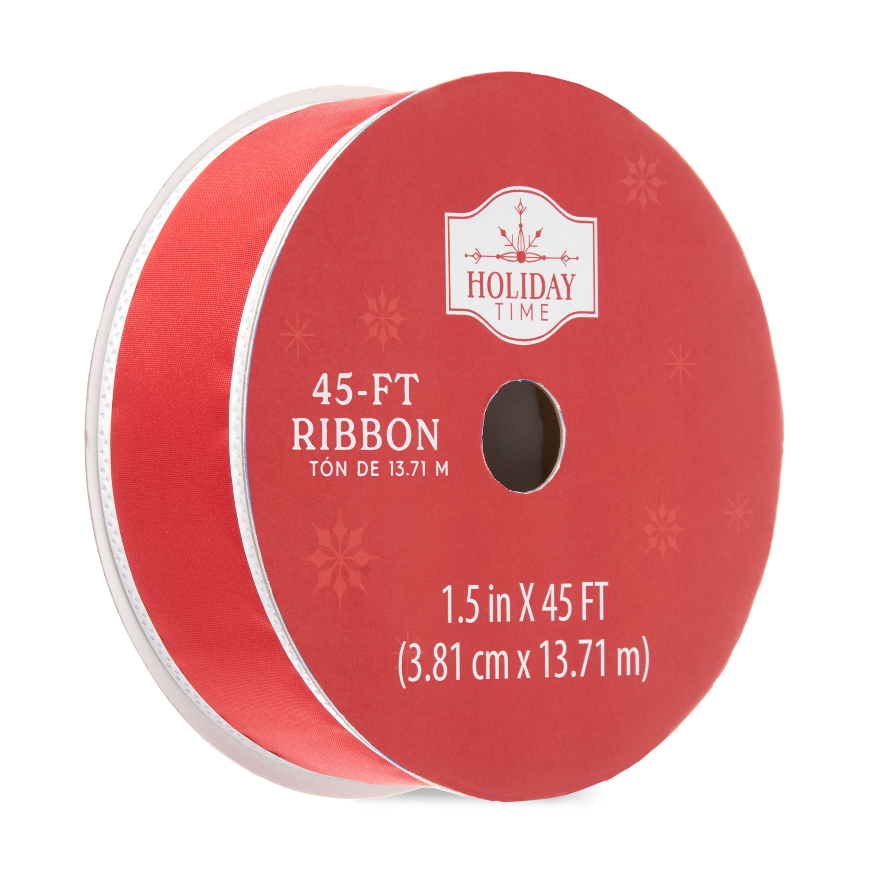 Holiday Time Rd W/wht Edge Ribbon