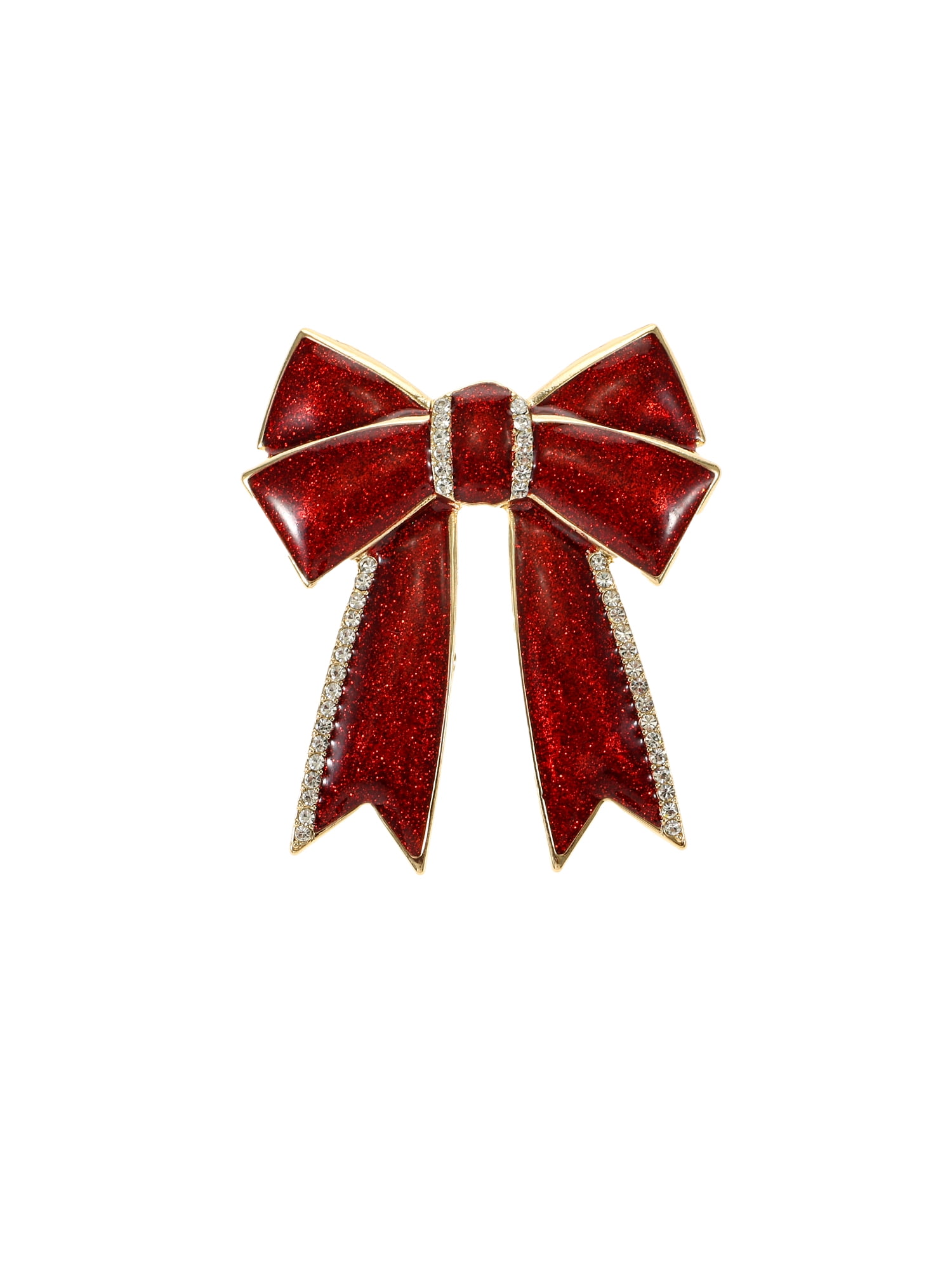 Ribbon Holiday Bow Brooch Pin French Gold Ribbon Bow Pin - Holiday Accent Brooch | Curated  main image 2
