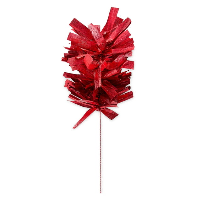 Holiday Time Red Bundled Tinsel Christmas Pick
