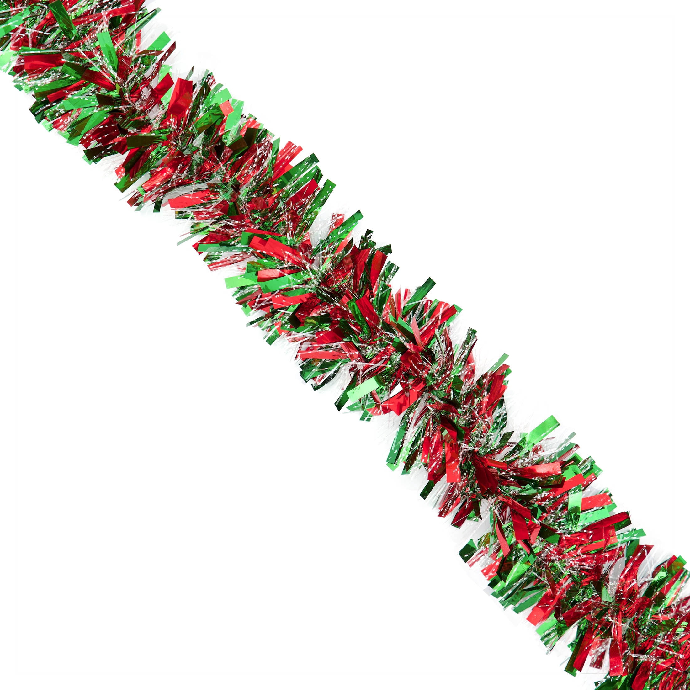 Tinsel Christmas Garland, Red/Green/White, 12', by Holiday Time