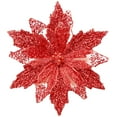 Jumbo Red Glitter Poinsettia Christmas Clip Ornament, 9.1 in, by