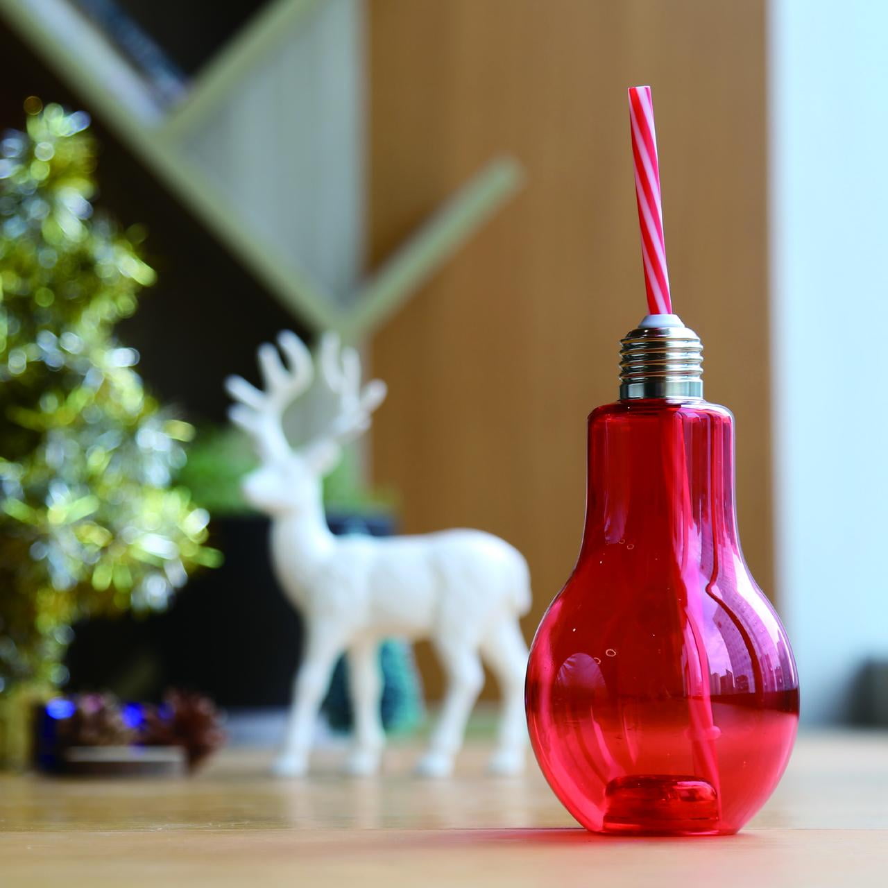 Holiday Time Red LED Light Bulb Tumbler, PET Material, 1 Piece, Party  ,Cups,Red Color