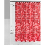 Holiday Time Red Merry & Bright Typography Slub Polyester Shower Curtain Set, 72 in x 72 in 13 Pieces