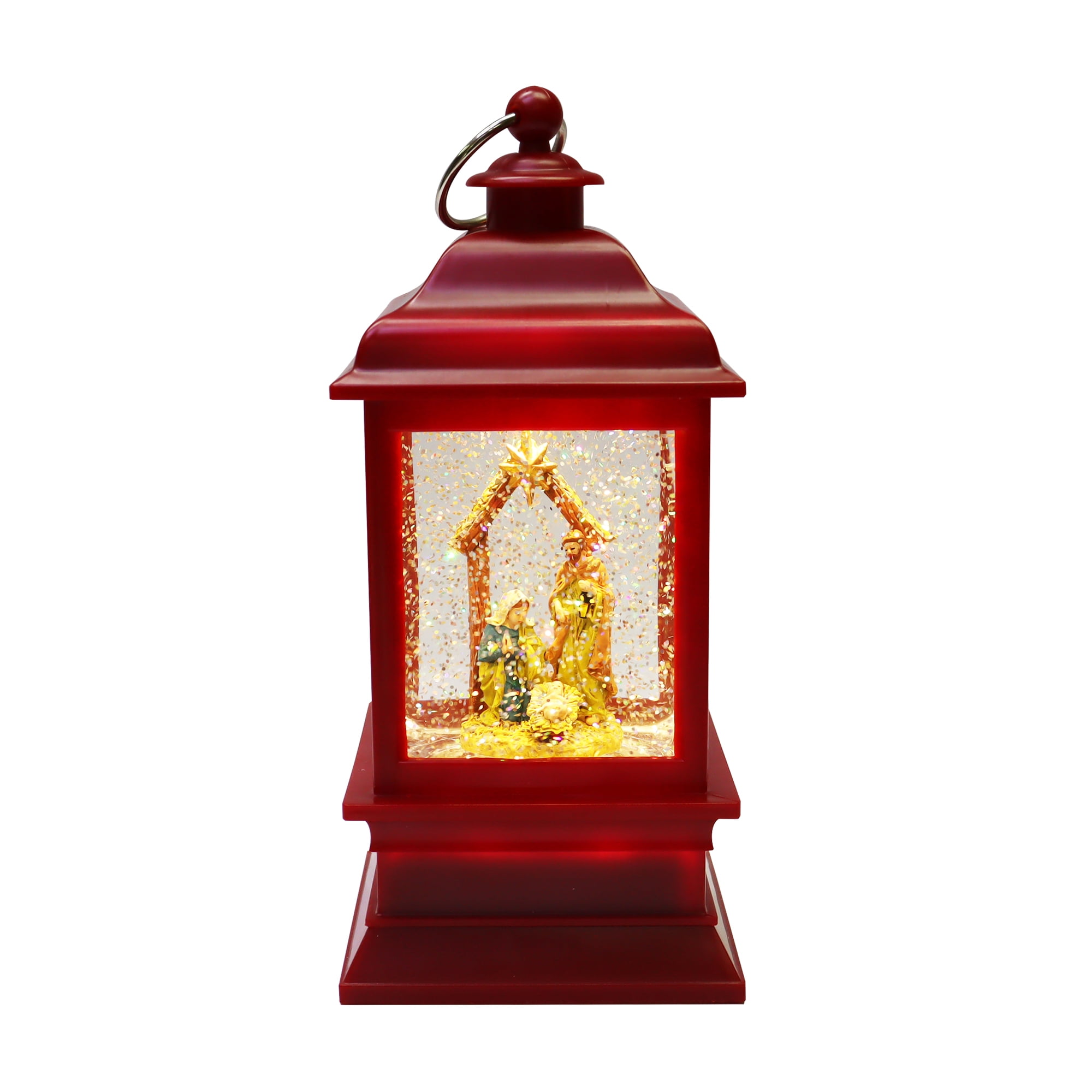 Holiday Time Red Nativity Water Lantern , 9 Inch