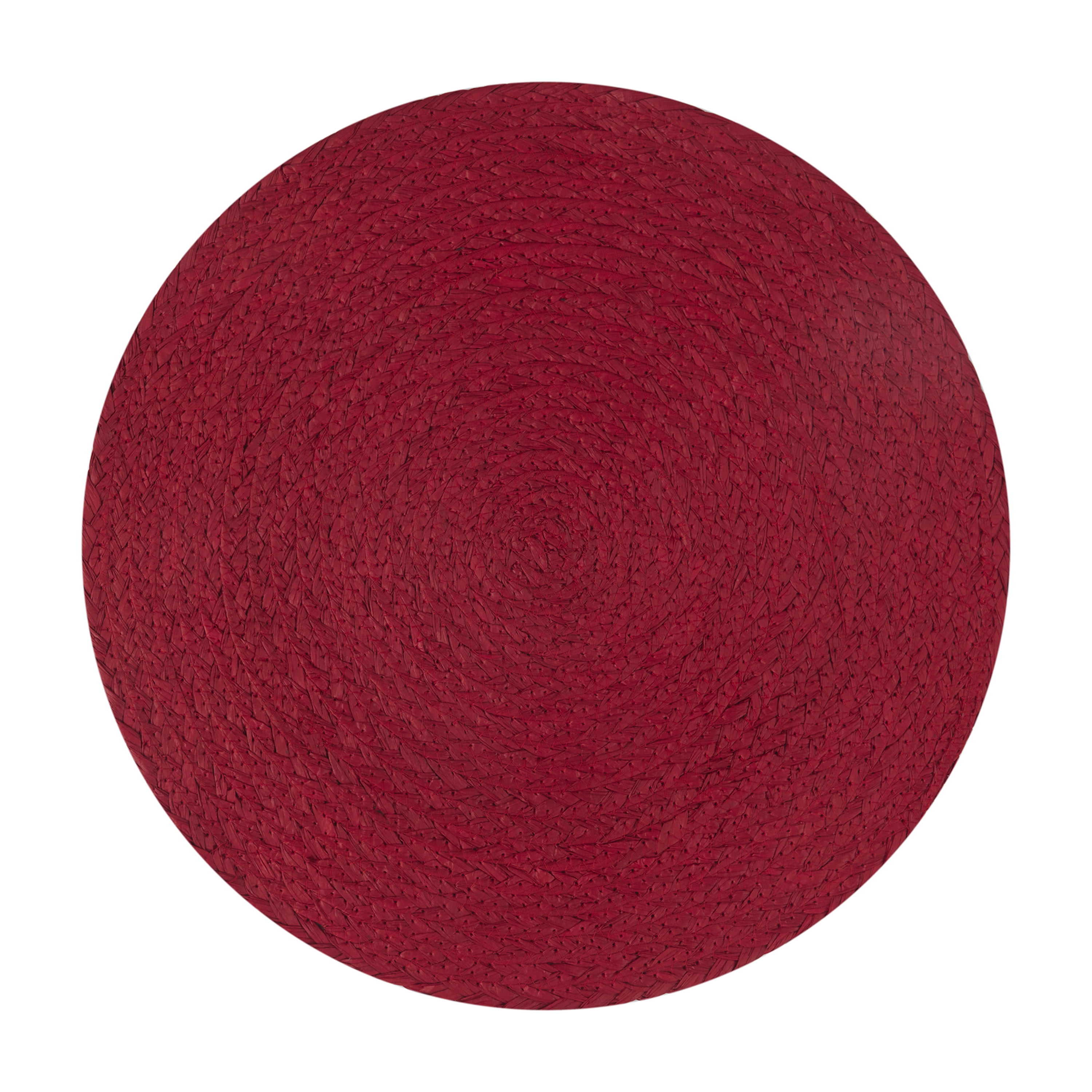 Holiday Time Red Placemat 15" Round Cinnabar Red 100 Polyester