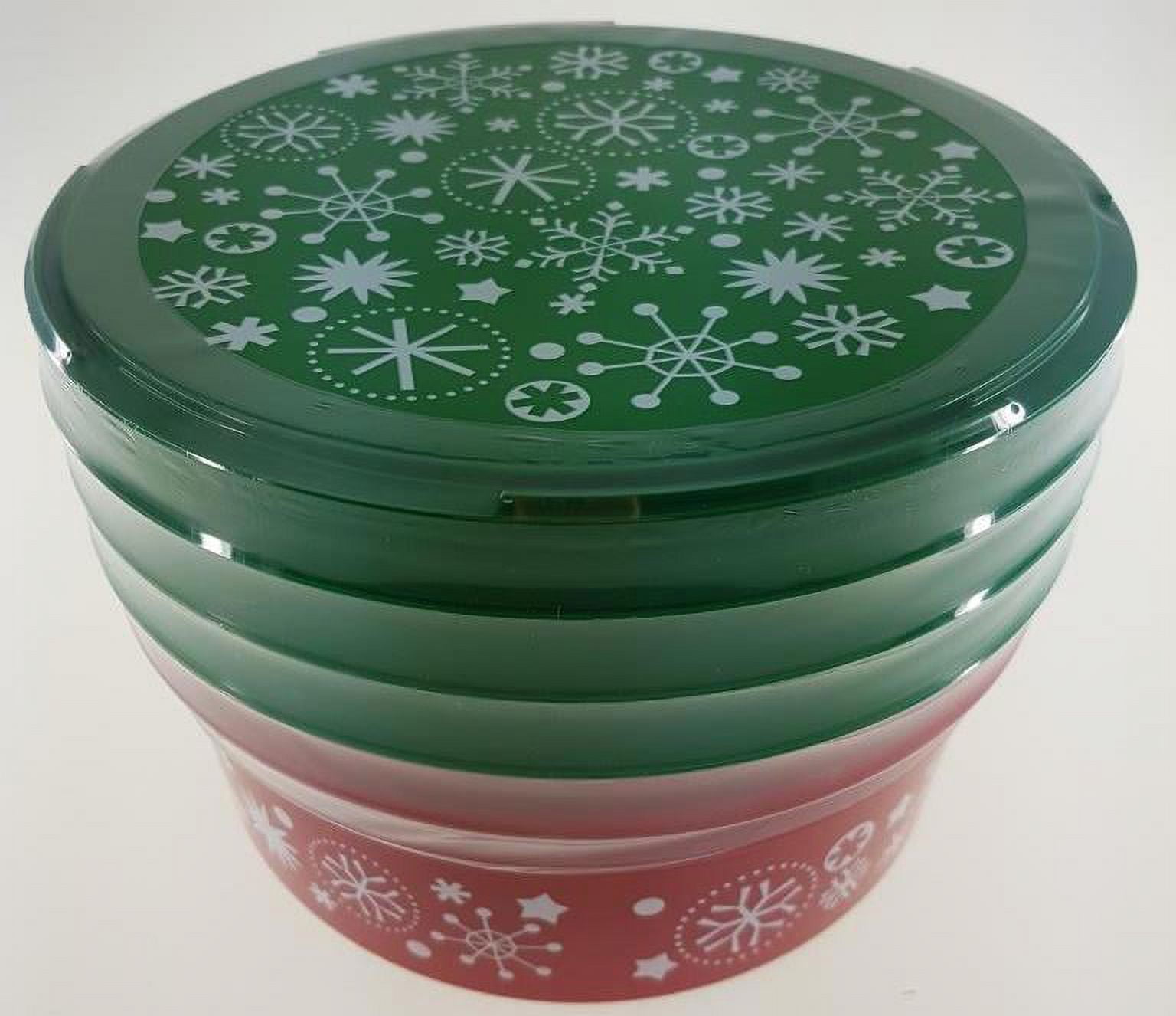 Meijer Holiday Printed Container Bowl Red 48OZ 4CT