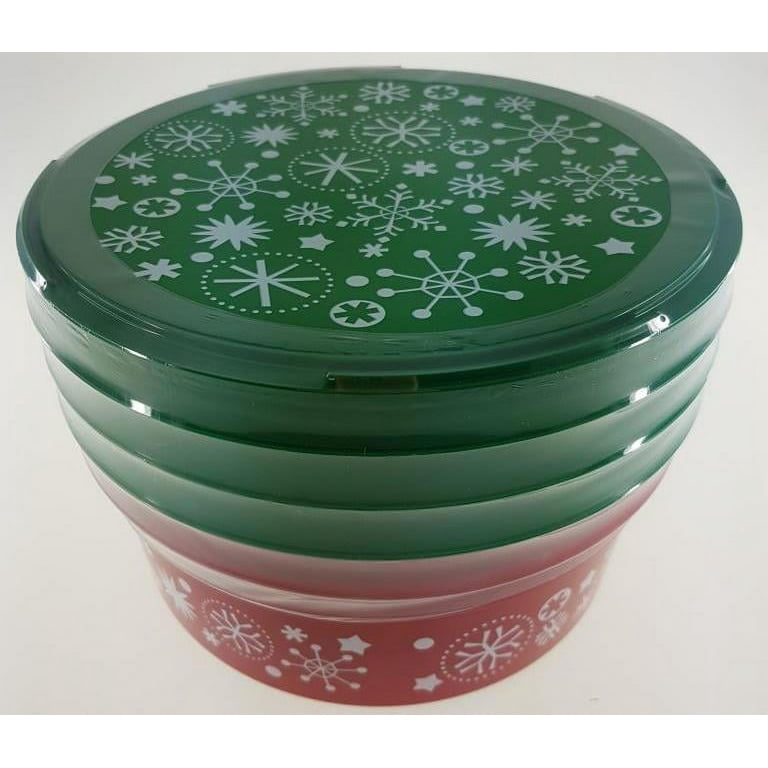 Tupperware Christmas Holiday Cookie Canister 9 1/2 c Red Snowflake-NEW
