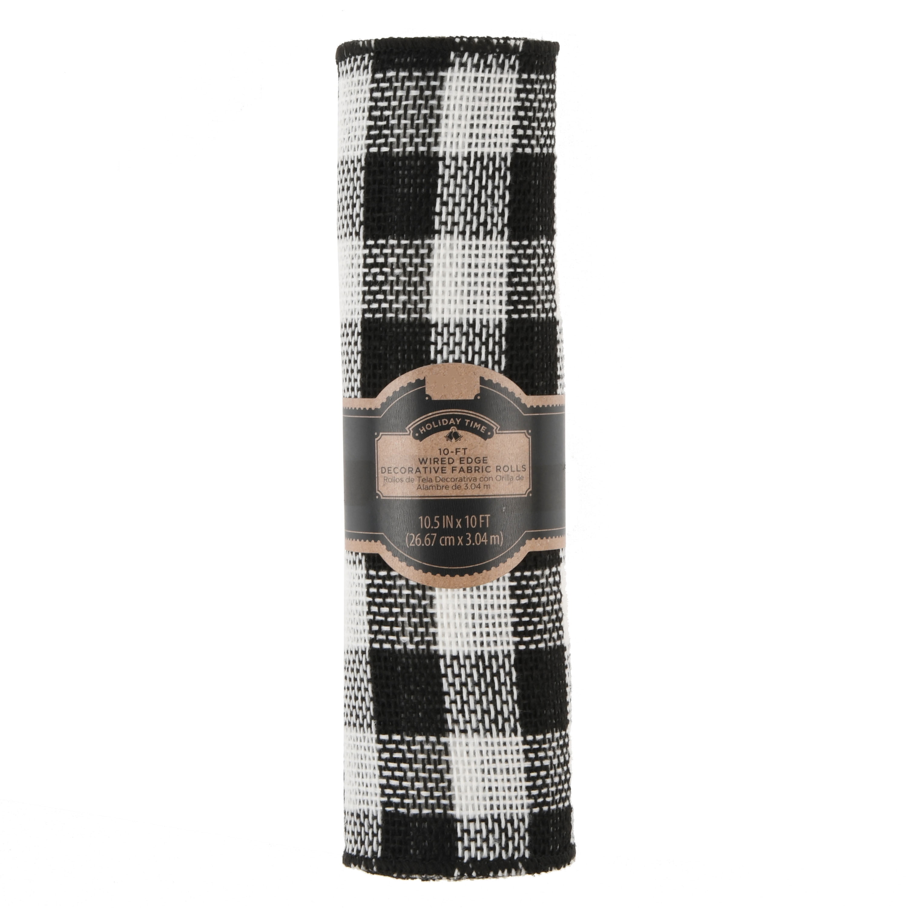 Holiday Time Red and Black Buffalo Plaid Christmas Mesh Ribbon Roll, 10 ...
