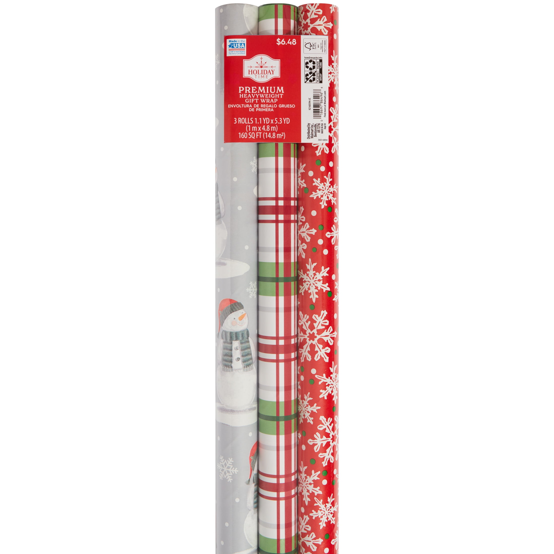 Christmas Gift Red Thick Wrapping Paper 16M X 43cm Large Roll For