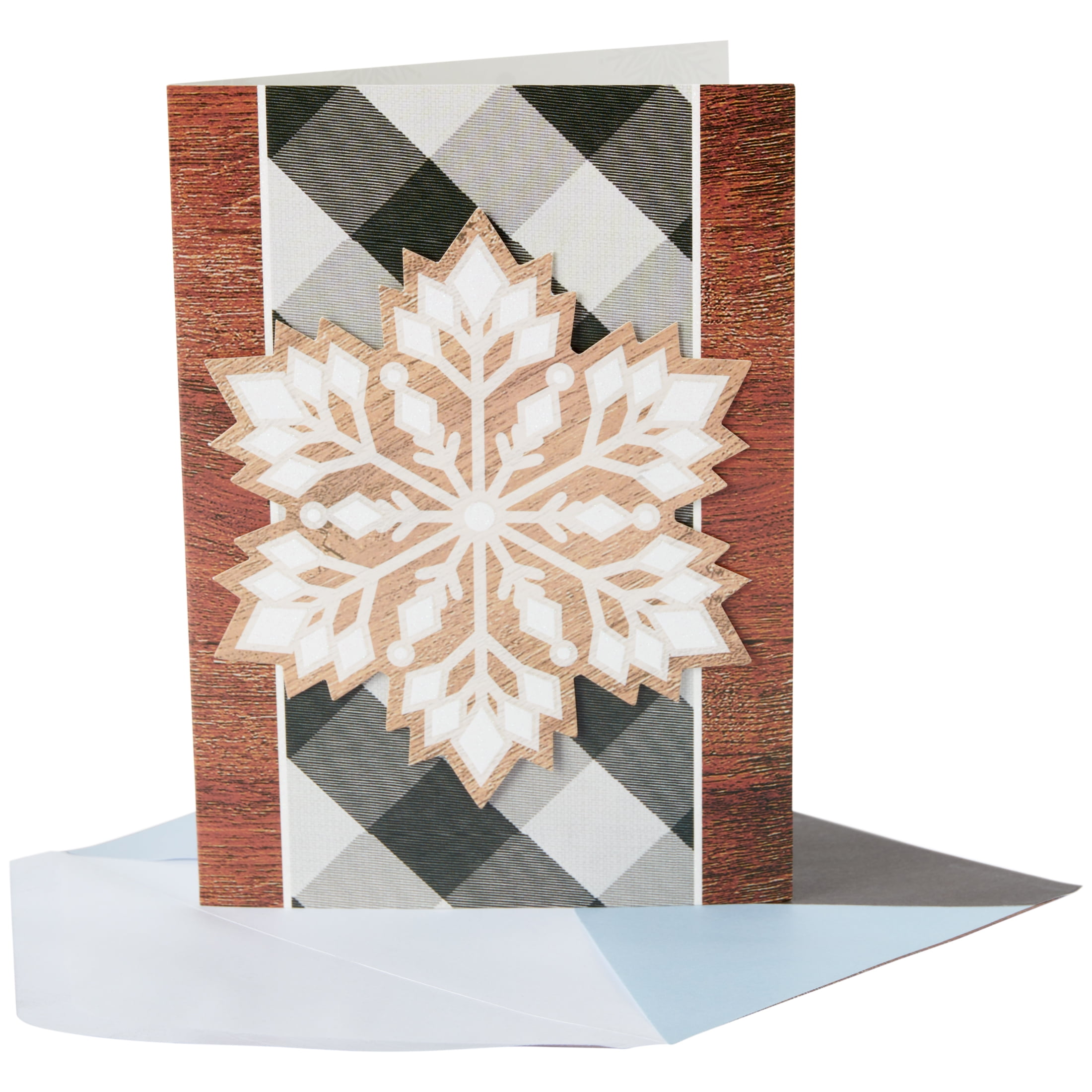 Holiday Time Rustic Snowflake Premium Cards, Christmas Greeting Cards