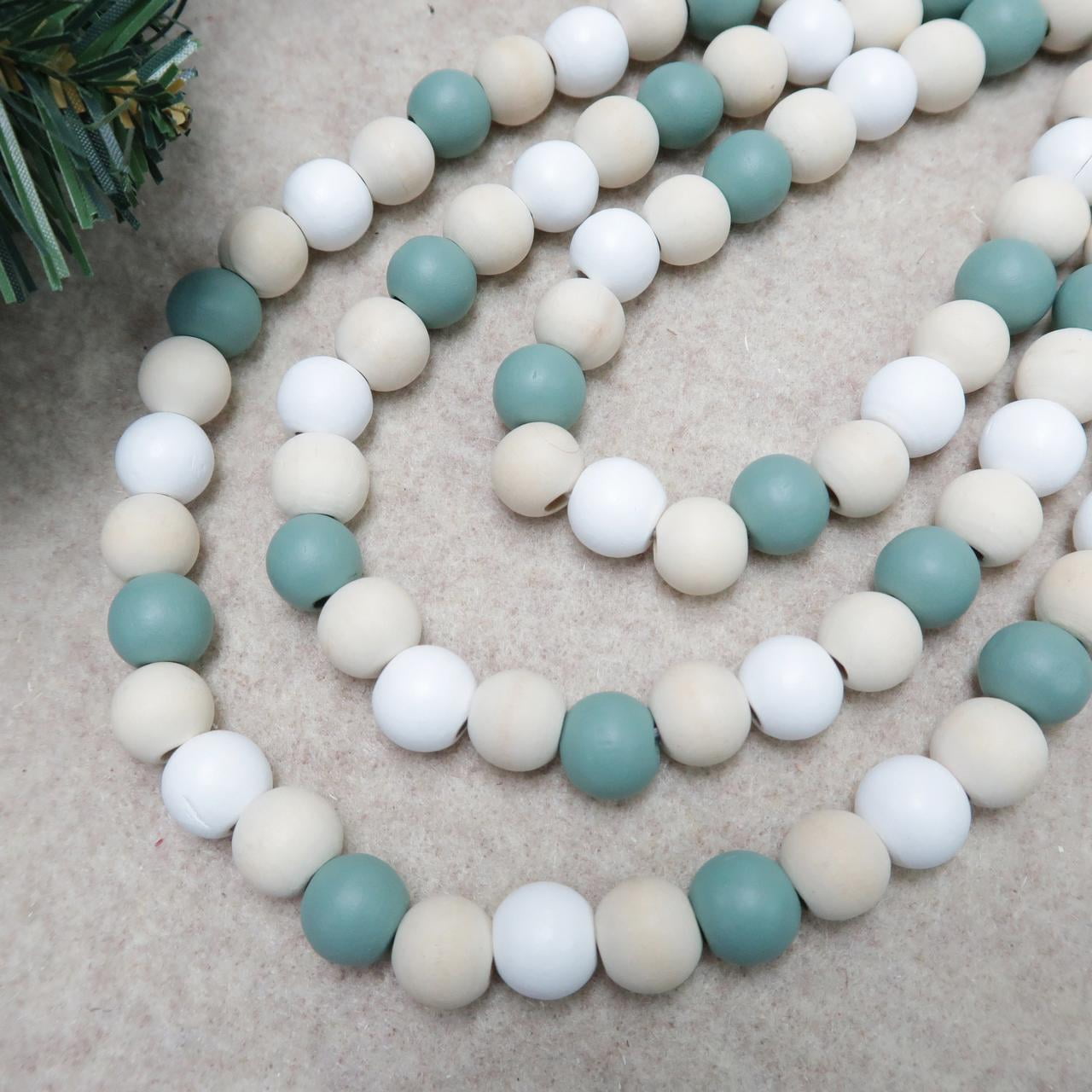 Handmade Garland with Blue & White Clay beads + Natural White Jade Sto –  The Silver Root