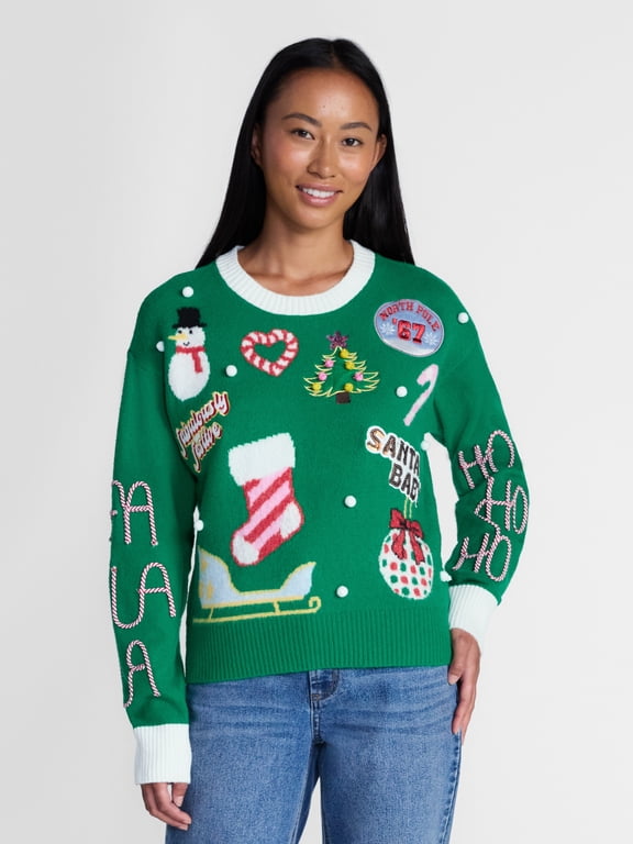 Women's and Women's Plus Christmas Sweater, Midweight, Sizes XXS-4X