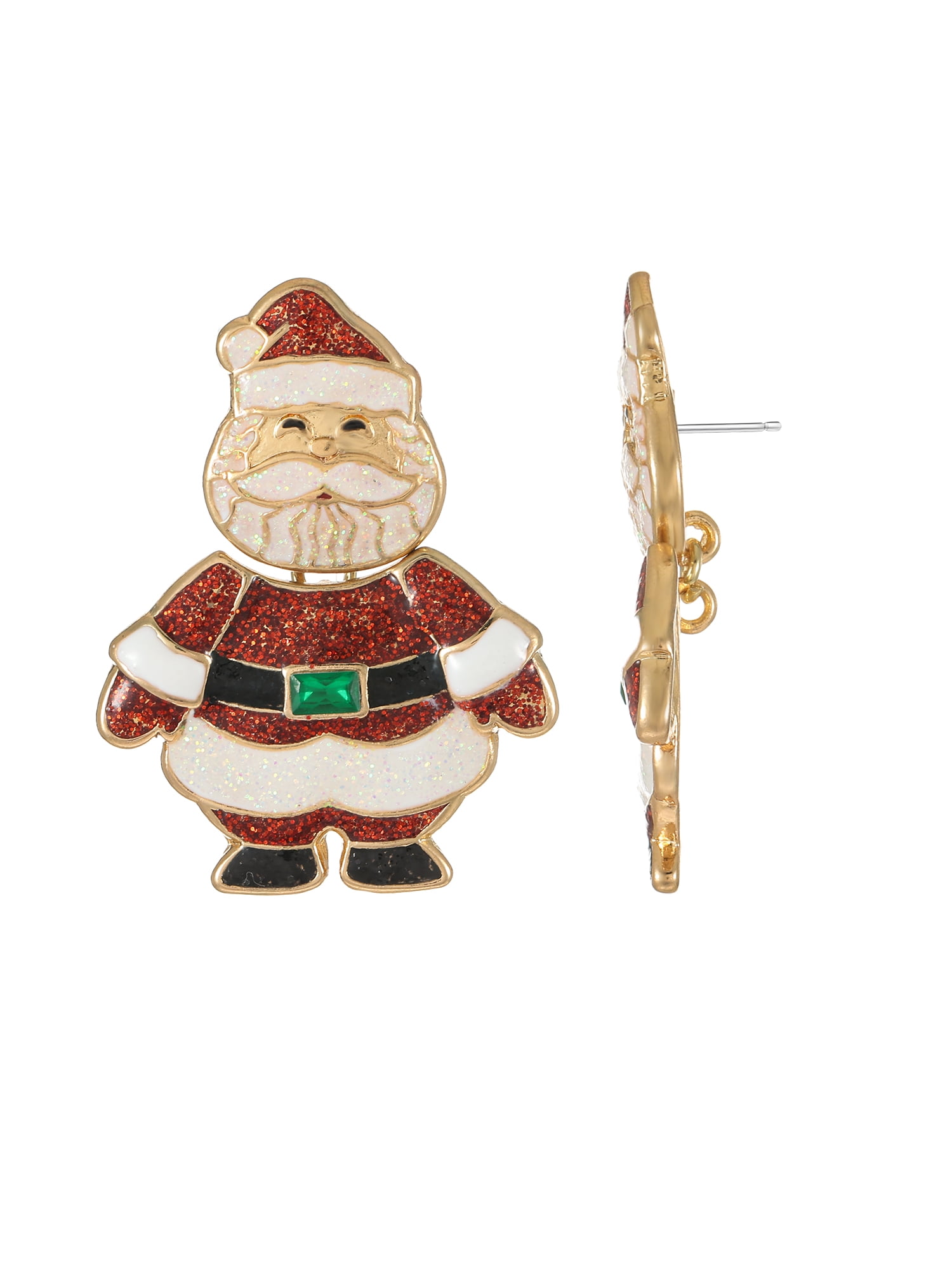 Holiday Time Santa Claus Earrings, 1 Pair