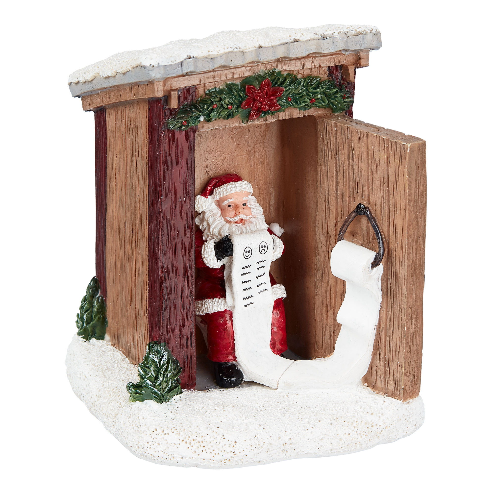 Holiday Time Santa in Outhouse Christmas Village Collectible Figurine Table Top Decoration - image 1 of 5