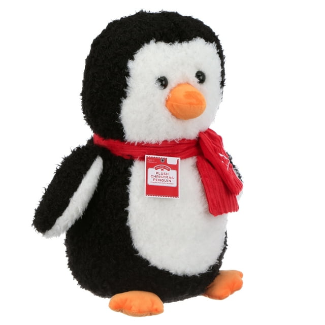 Holiday Time Scarf Penguin Plush, Red