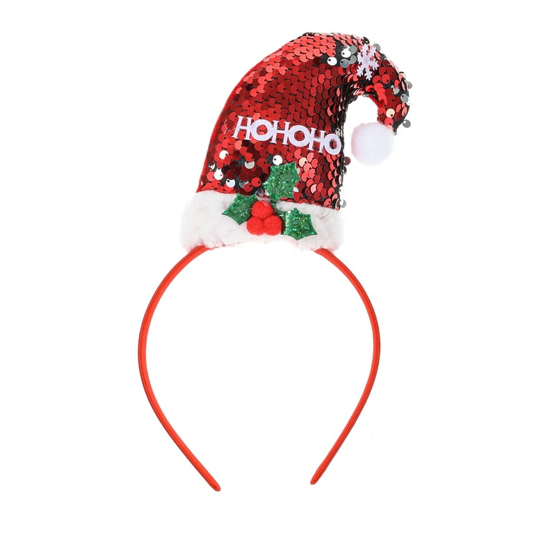 Sequin Santa Hat on Headband Sequin Santa Hat on Headband