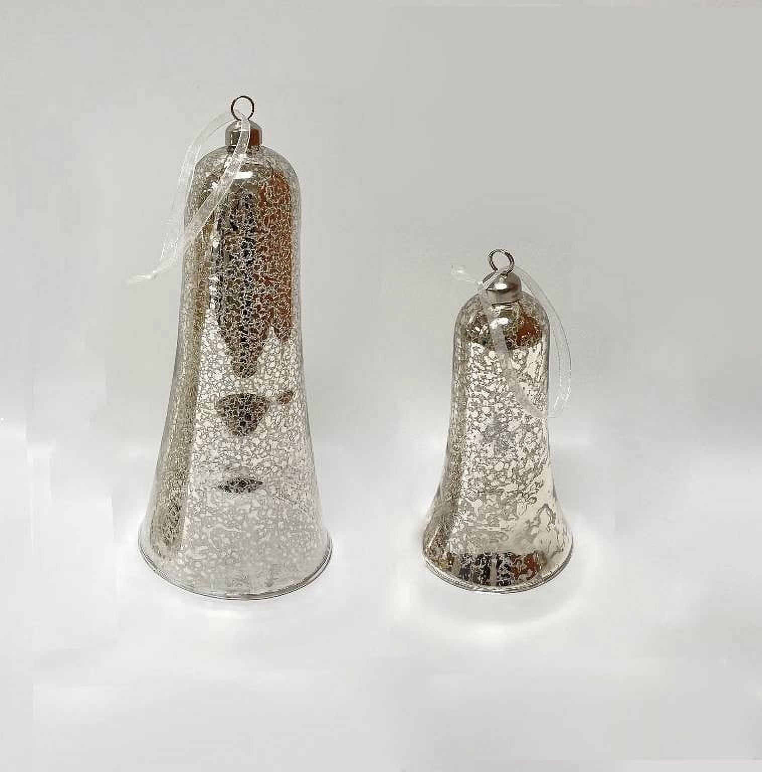 Holiday Time Set Of 2 Glass Bell