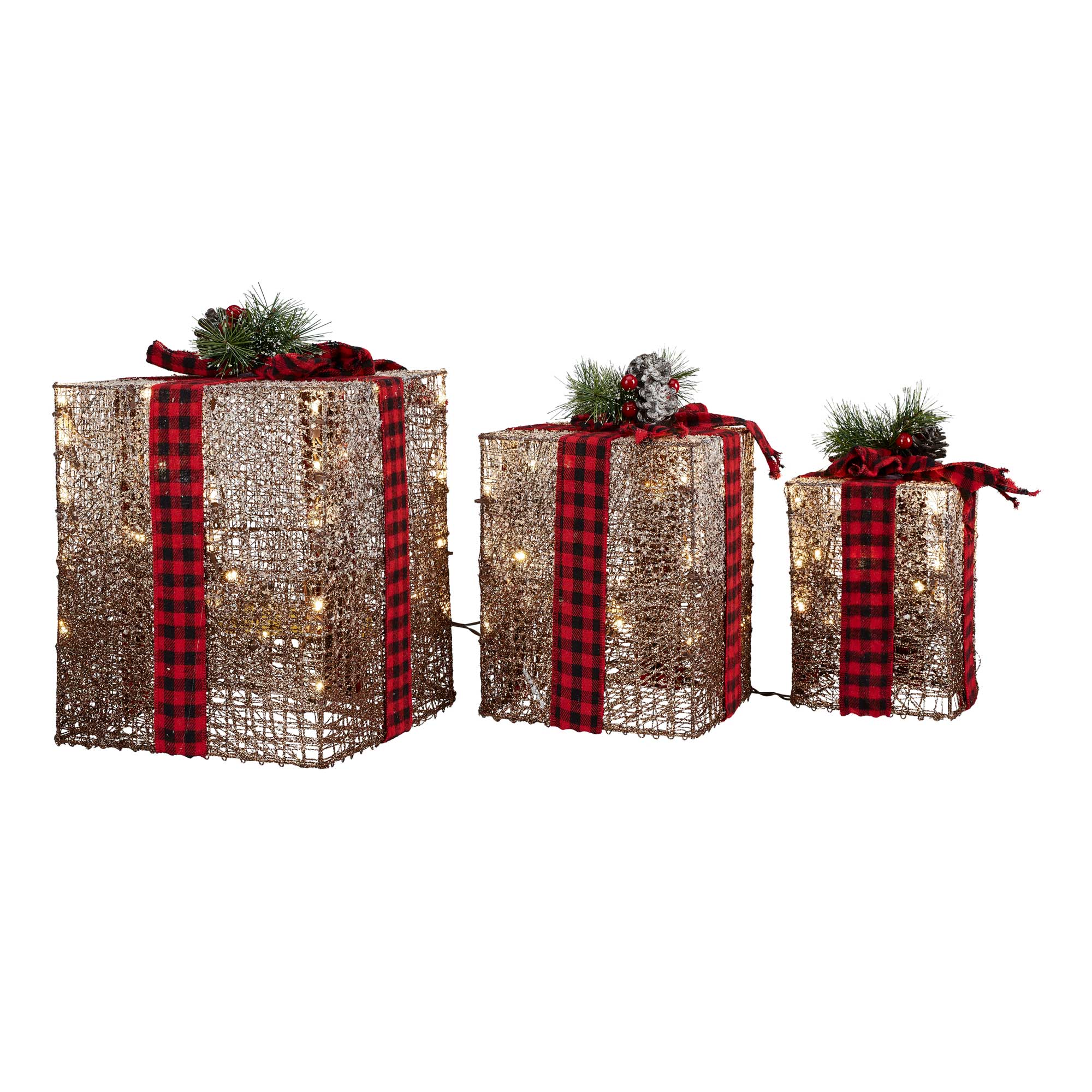 Holiday Time Set Of 3 Gift Boxes