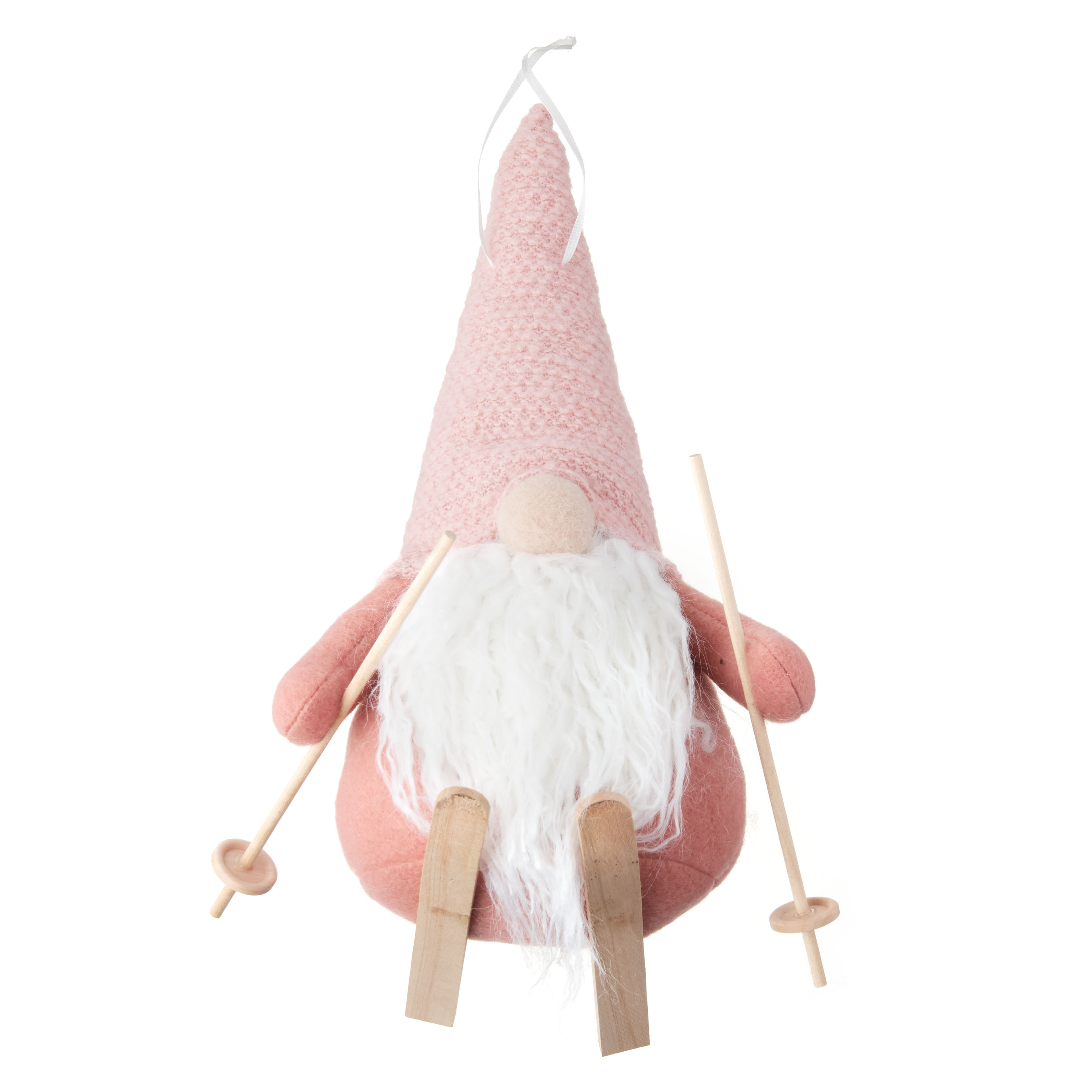 Holiday Time Set Of 3 Jumbo Blush Skii Gnome Ornament - image 1 of 2