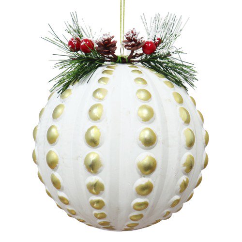 Holiday Time Set of 4 Jumbo 150mm Gold Ball Shatterproof Ornaments