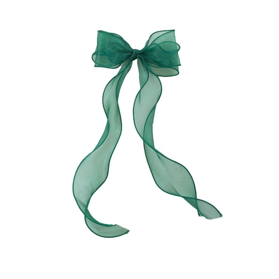 Holiday Time Sheer Green Hair Bow, 1 Piece