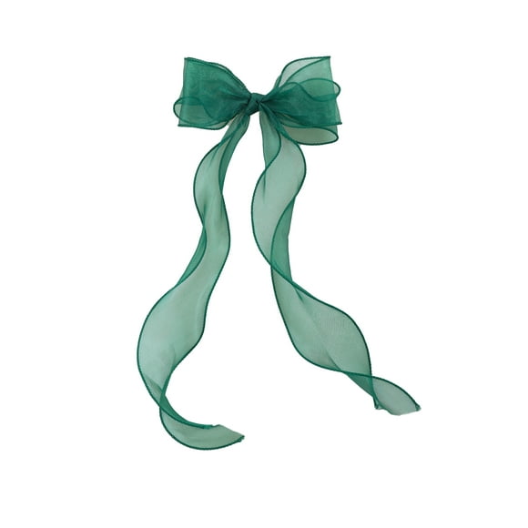 Holiday Time Sheer Green Hair Bow, 1 Piece