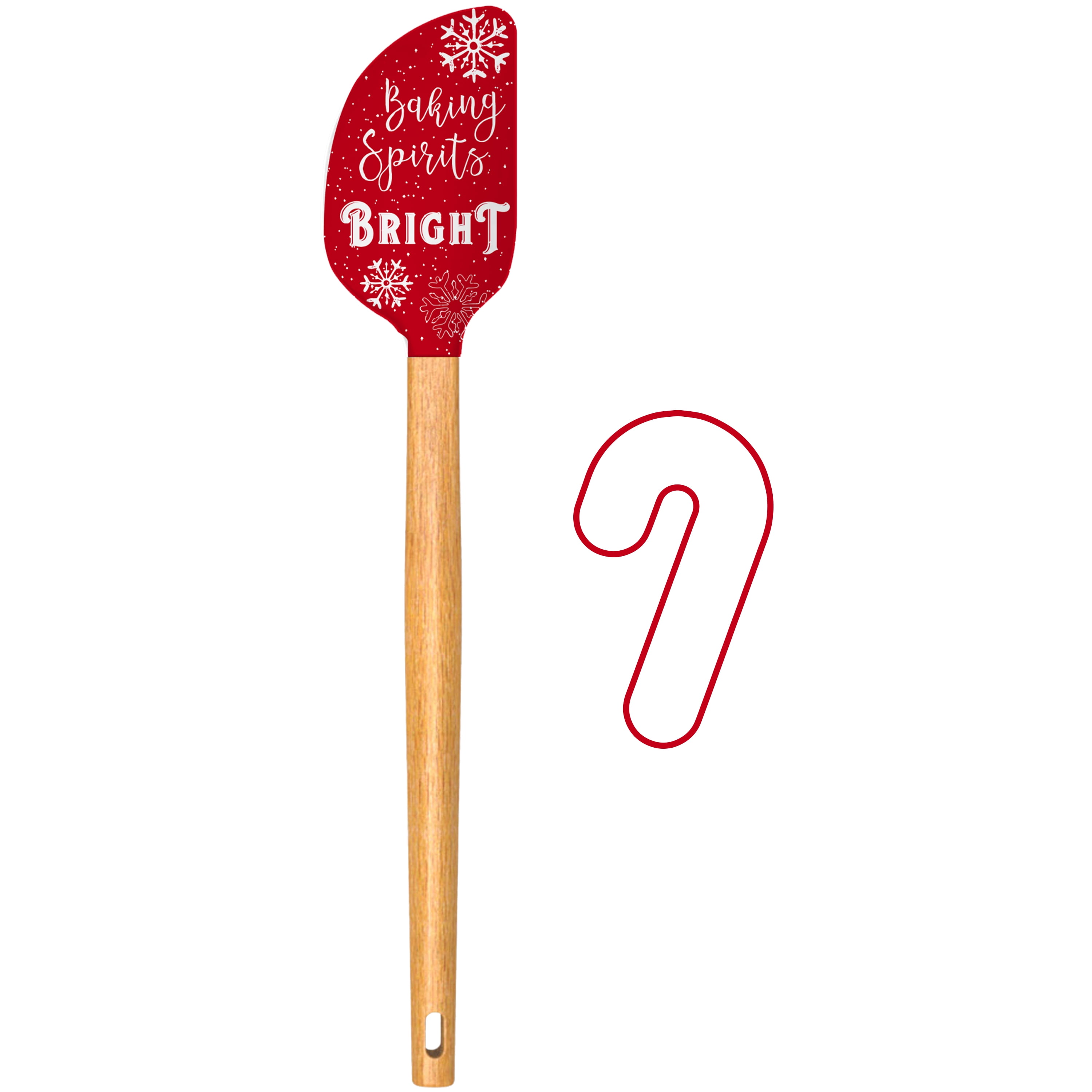 Holiday Time Silicone Baking Spirits Bright Spatula with Candy Cane