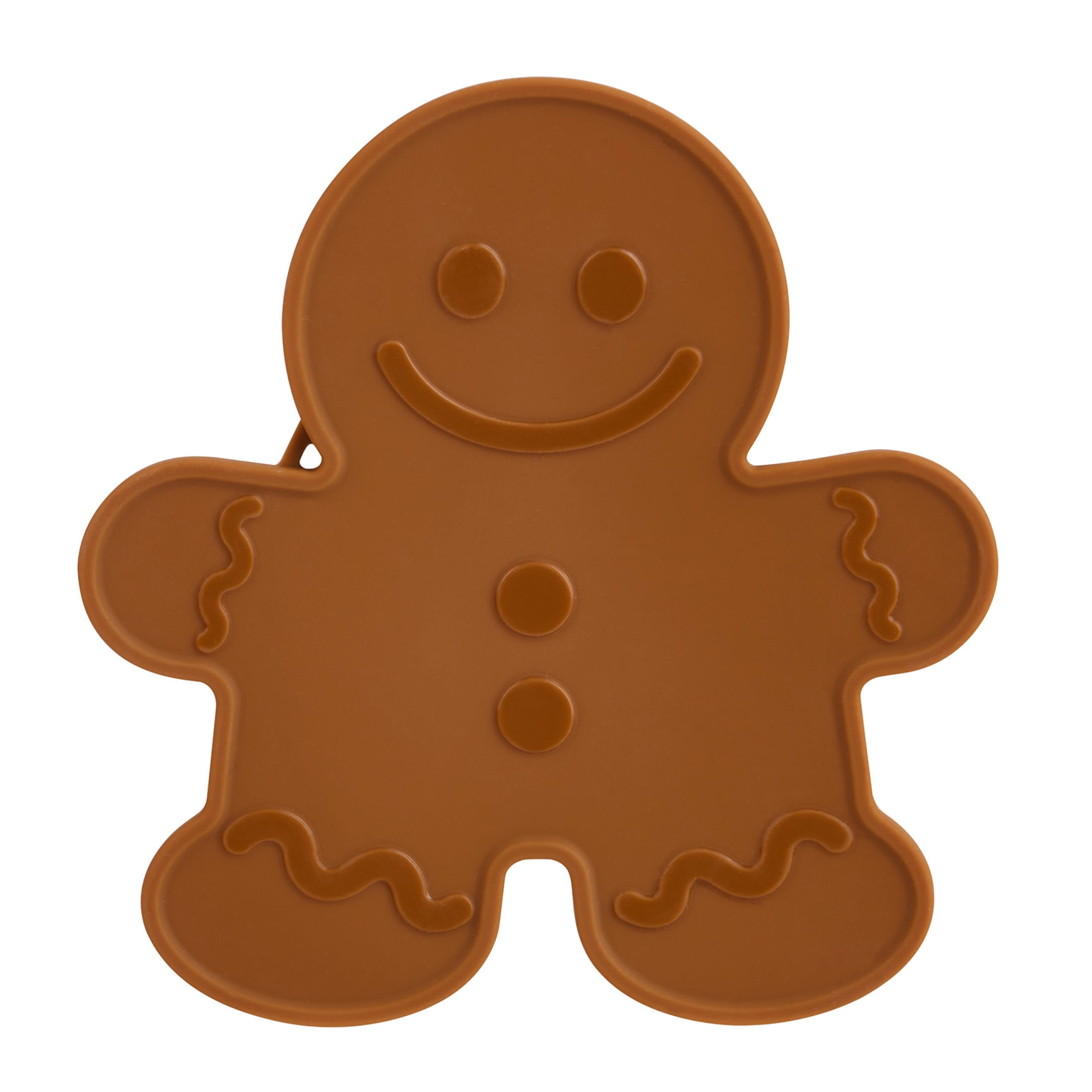 Holiday Time Silicone Kitchen Spoon Rest, Gingerbread Cookie Shaped, Brown