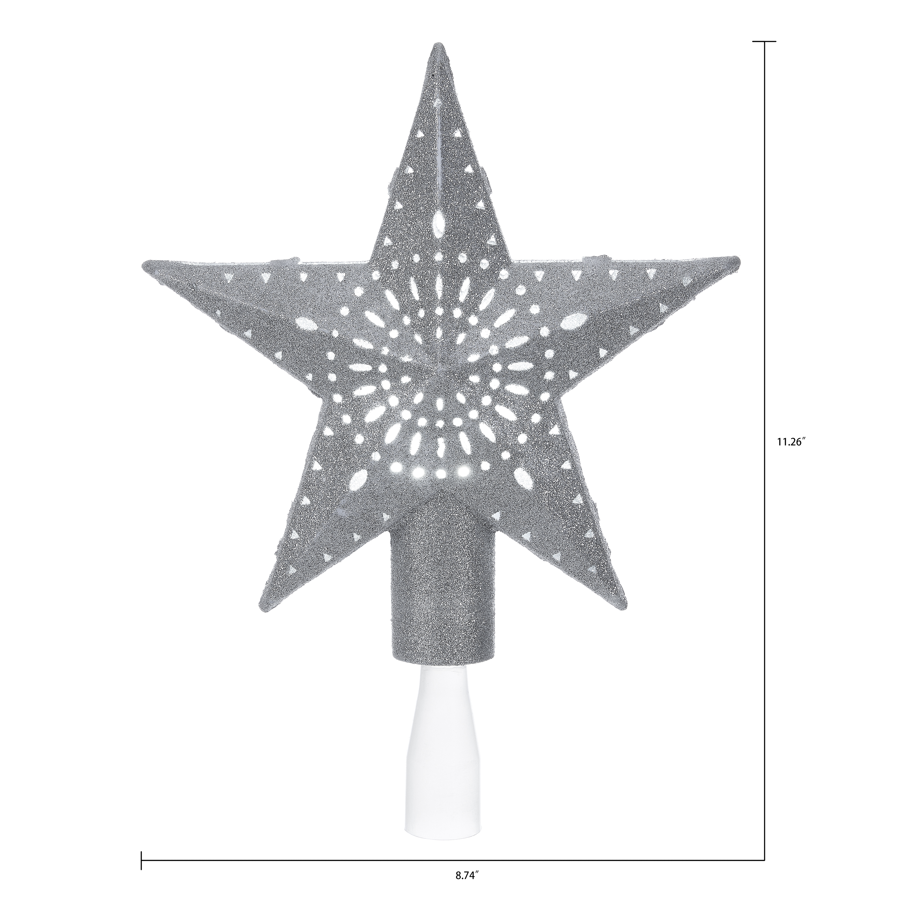 Holiday Time Silver Star Lighted Projection LED Tree Topper, 11.4" - image 1 of 4