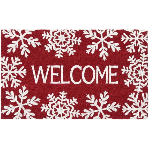 Holiday Time Snowflake Coir Outdoor Doormat, 18" x 30"