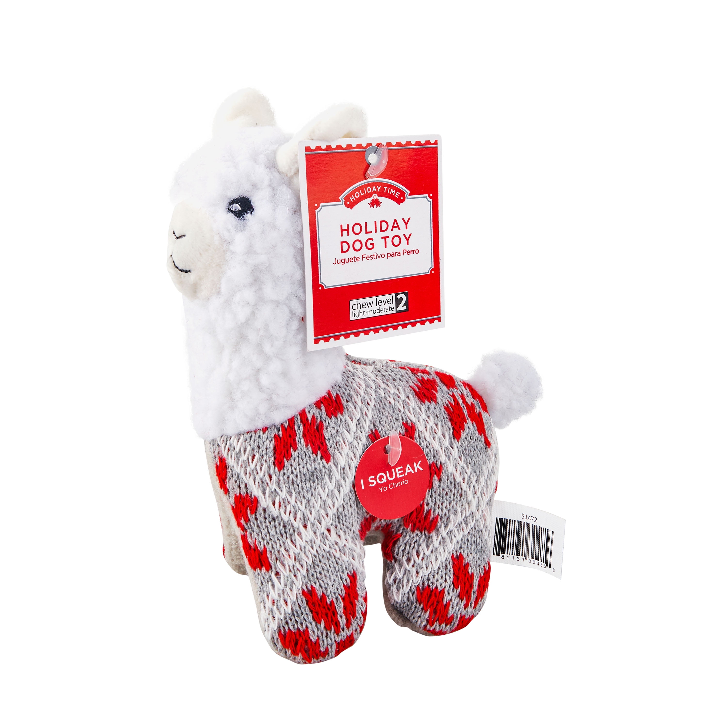 Holiday Time Snowflake Llama Dog Toy