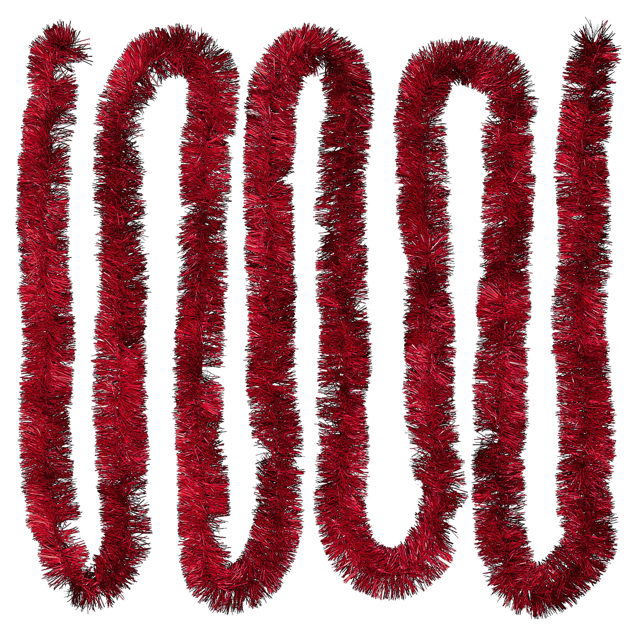 Tinsel Christmas Garland, Red, 15', by Holiday Time