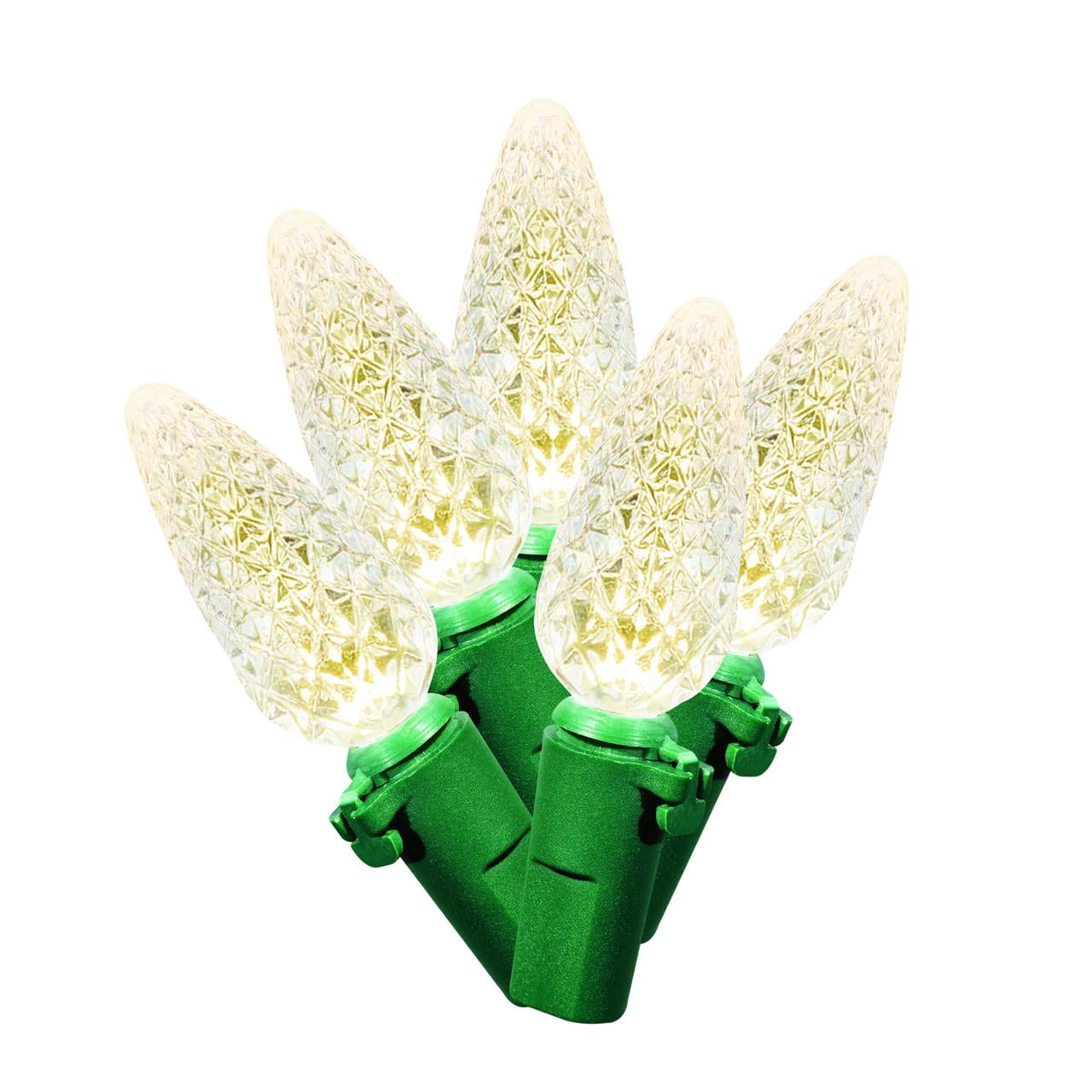 Holiday Time Solar Powered LED C6 Christmas Light Set, Warm White, 50