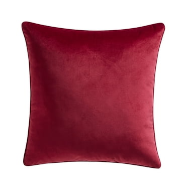 Holiday Time 18" x 18" Red Velvet Decorative Pillow