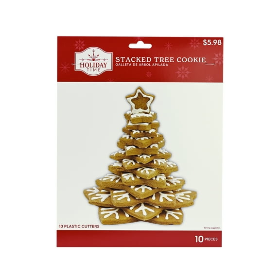 Holiday Time Stacked Tree Cookie Cutter Set, 10 Pieces